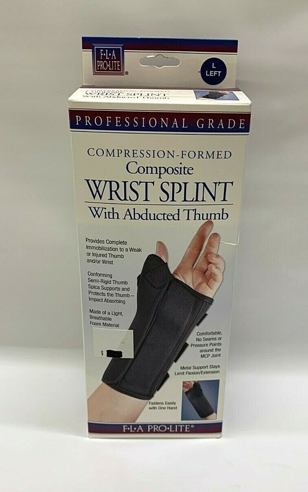 FLA Orthopedics ProLite Composite Wrist Splint with Abducted Thumb - Left - NEW