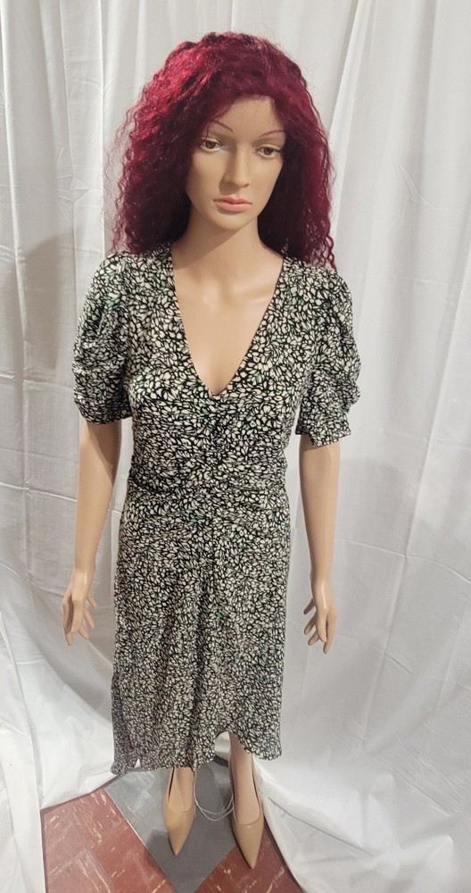 NWT Women's A New Day Sz Small Floral High-Low Short Sleeve V-Neck Midi Dress