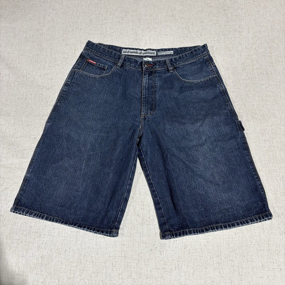 Ecko Unltd Denim Foundry Carpenter Shorts Mens 36 Blue Baggy Jorts Y2K Skater