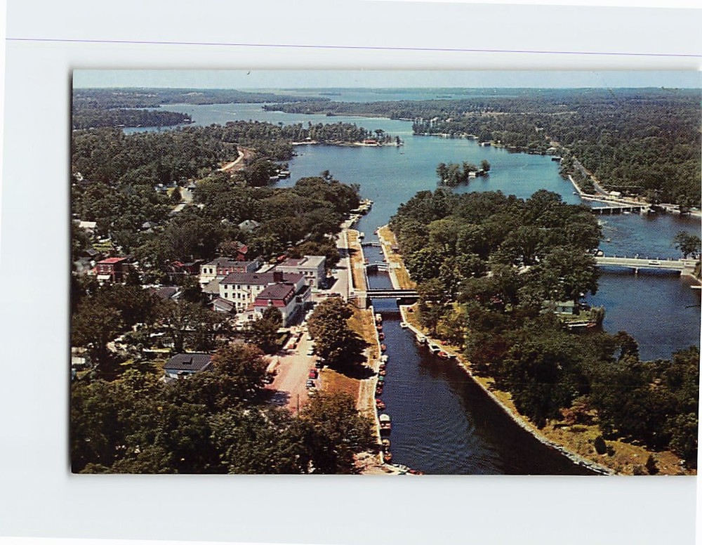 Postcard Aerial View of Peterborough City in Ontario Canada