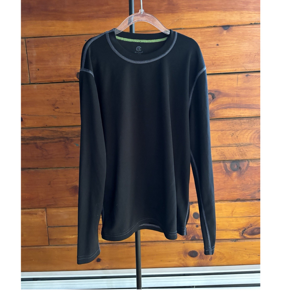 Champion Boys Black Long Sleeve Lightweight Pullover T-Shirt Logo Size L