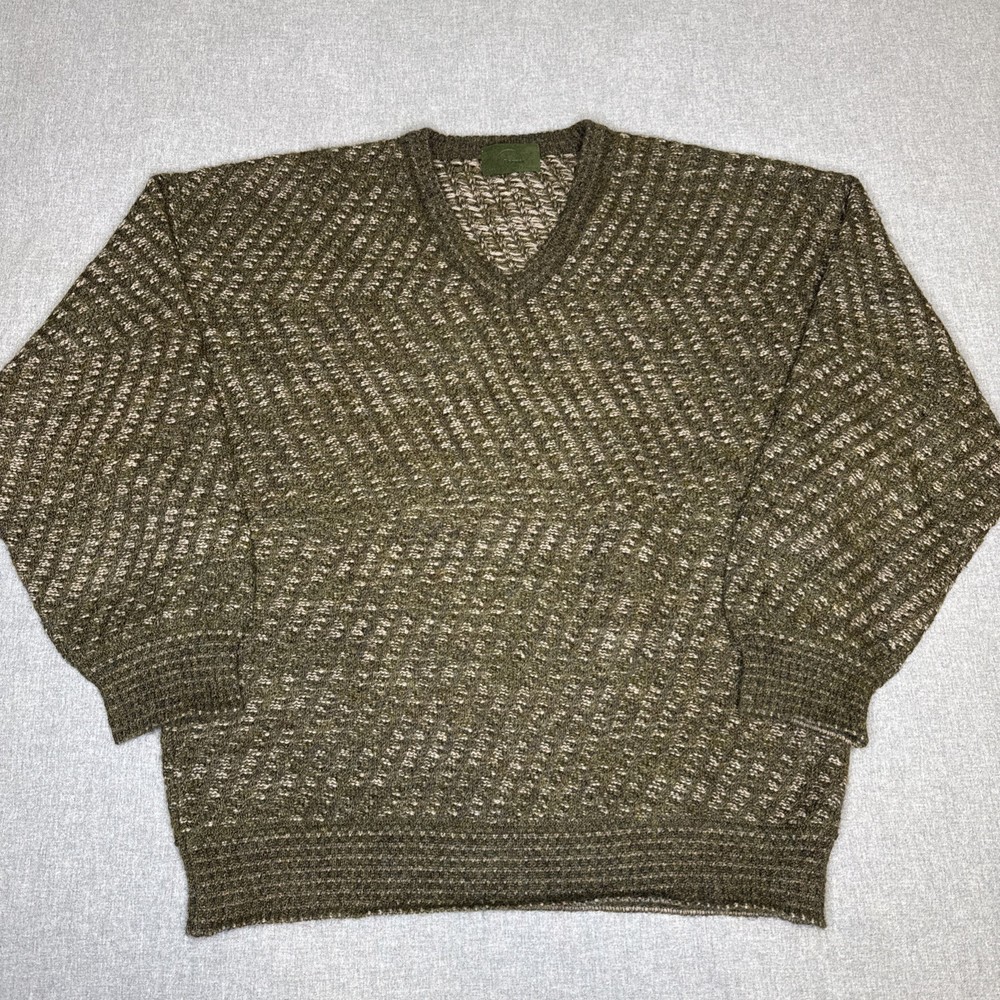 Bogner Wool Blend V-Neck Pullover Sweater Green Men’s L 52 Alpaca Mohair