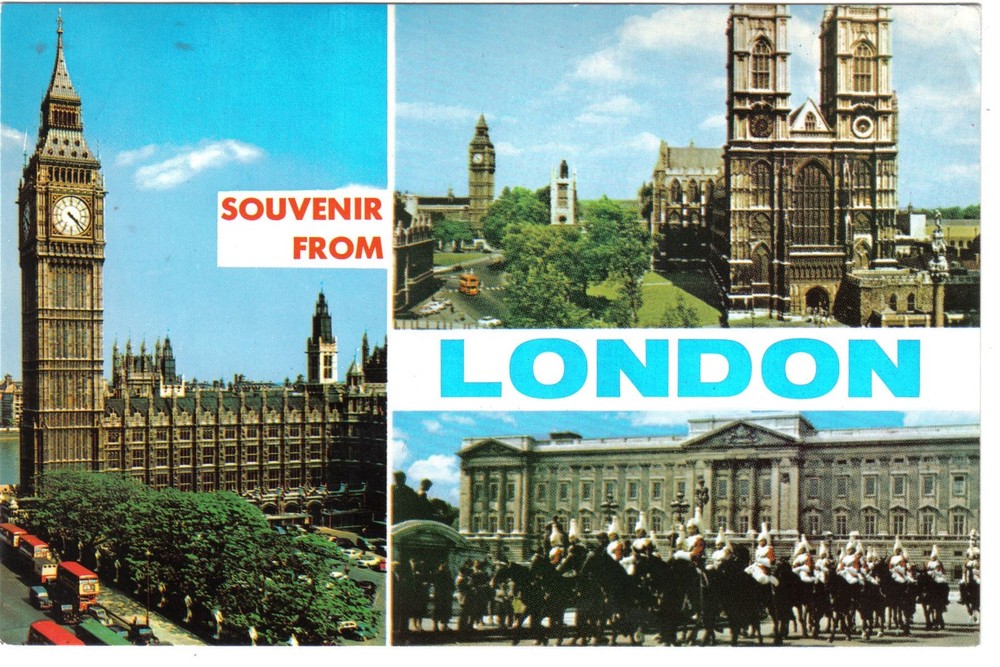 United Kingdom England UK Postcard London Multi View Big Ben Westminster Abbey
