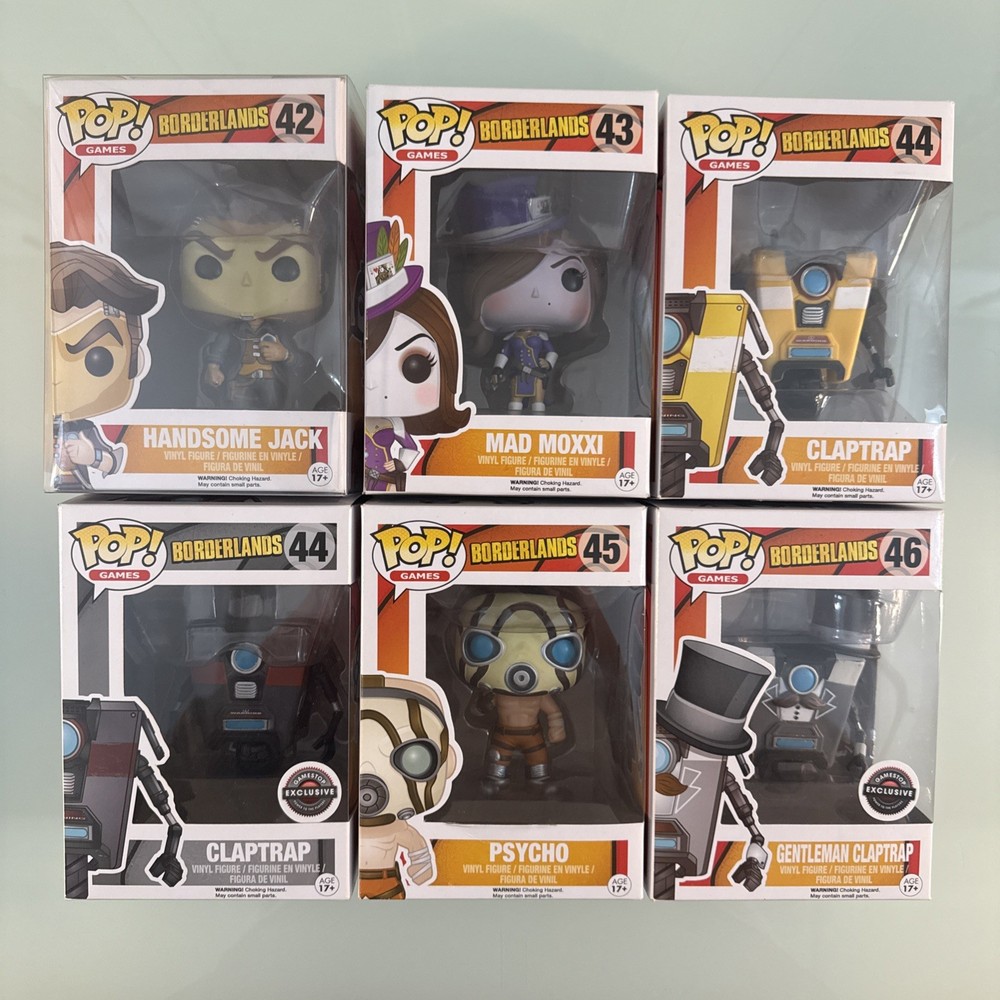 Funko Pop! Vinyl Borderlands Lot Handsome Jack Claptrap Moxxi Psycho (Vaulted)