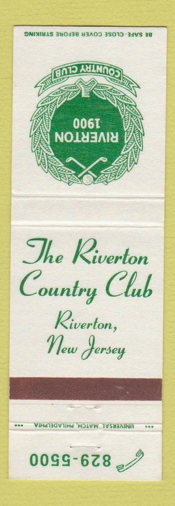 Matchbook Cover - Riverton Country Club NJ