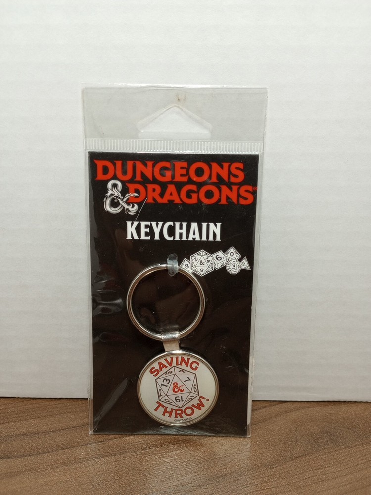Dungeons & Dragons Saving Throw! Dice Keychain/Keyring NIP