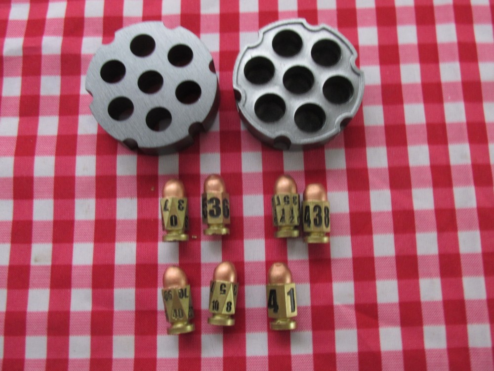 BULLET DICE SET IN REVOLVER CASE BARREL TYPE DESIGN D4 D6 D8 D10 D12 D20 D00 NEW