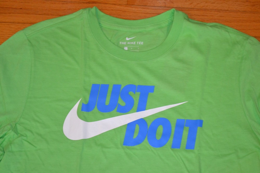Nike Just Do It Print Standard Fit T-Shirt Color Green Men's Size: Large (L) NWT