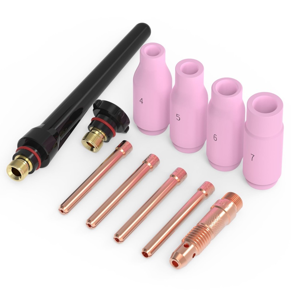 YESWELDER 11Pcs TIG Welding Torch Consumables Kit Collets Alumina Ceramic...