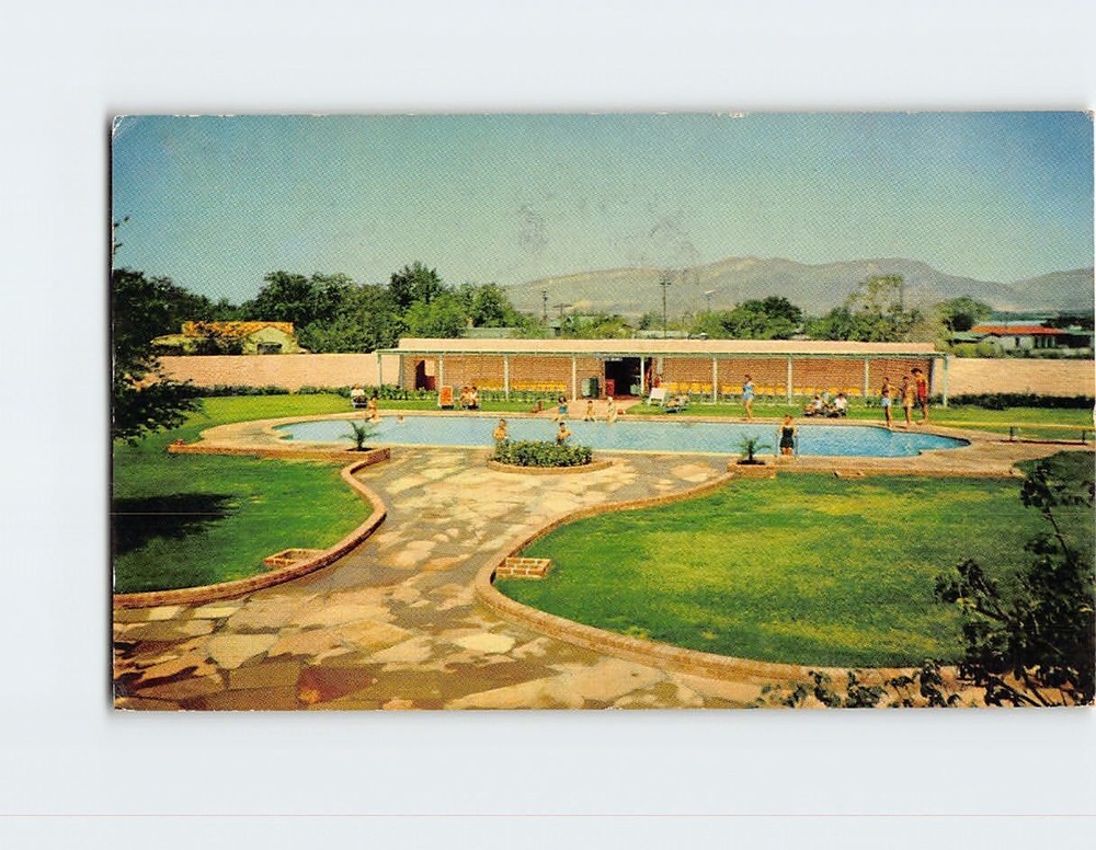 Postcard Swimming Pool At Del Camino Courts El Paso Texas