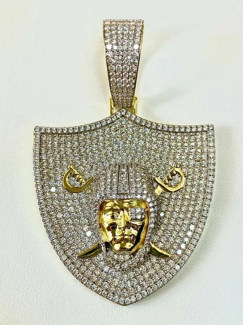 8Ct Round Lab Diamond Men's Face Pendant in 14K Gold Plated