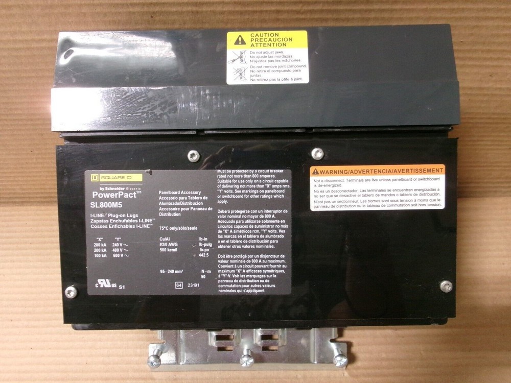 Square D PowerPact SL SL800M5 3 Pole 800 Amp 600V Sub Feed Plug On Lug Lugs Kit