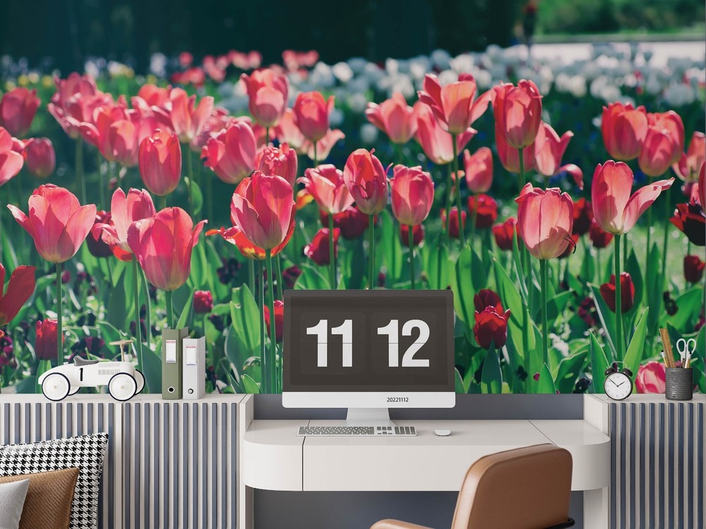 3D Tulips Plants Close-up Wall Murals Wallpaper Murals Wall Sticker