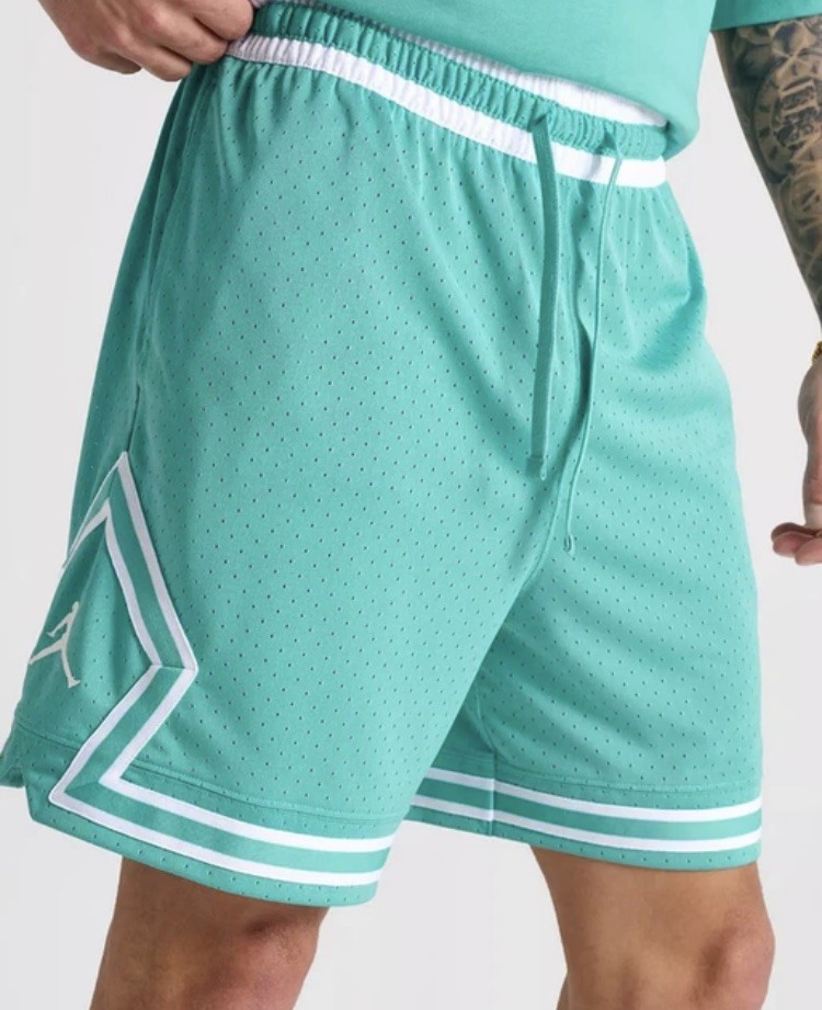 NWT Nike Jordan Men's S Diamond Mesh Dri-Fit Shorts Teal White HF9910-392 New