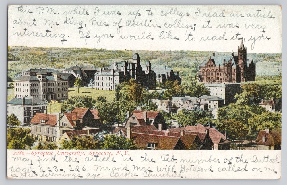 Syracuse University NY New York Aerial View 1907 Antique Postcard