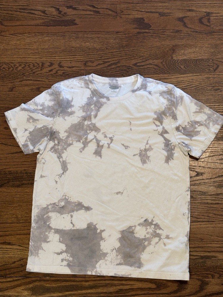 Old Navy Shirt Men's Medium Fast Free Tie Dye White/Gray  T-Shirt Performamce