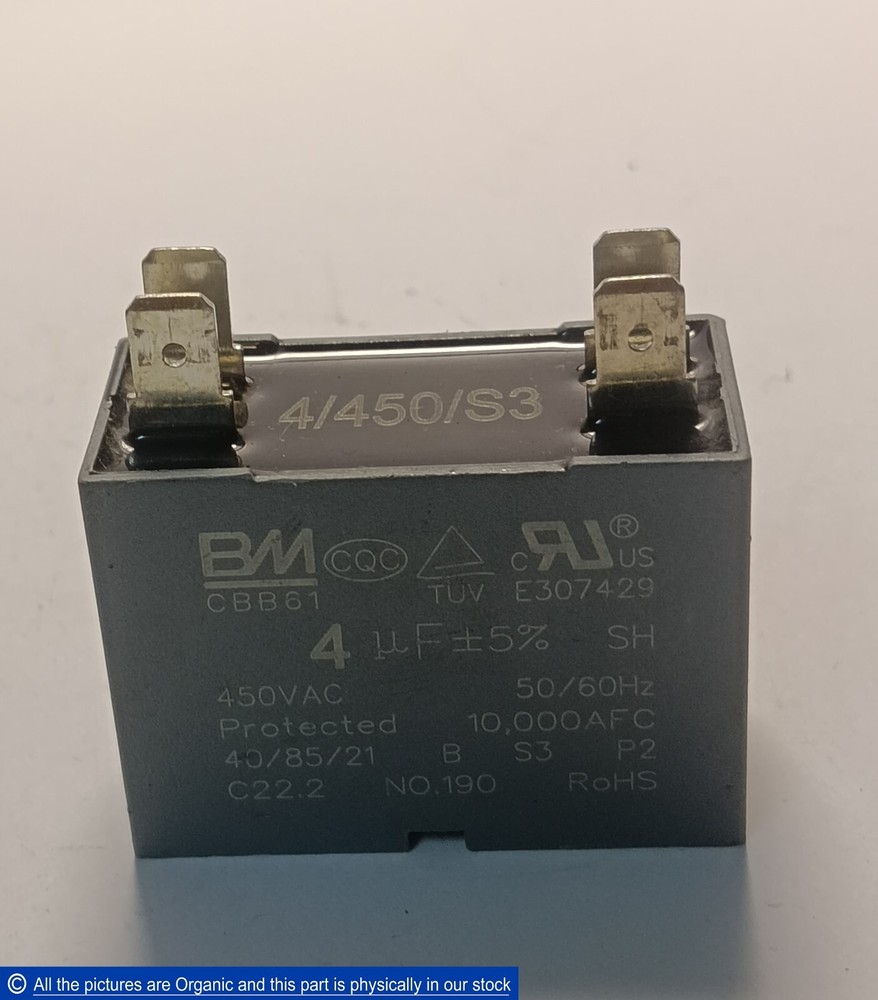 BM CBB61 Air Conditioner Fan Motor Capacitor 4uF 450VAC Film Capacitor