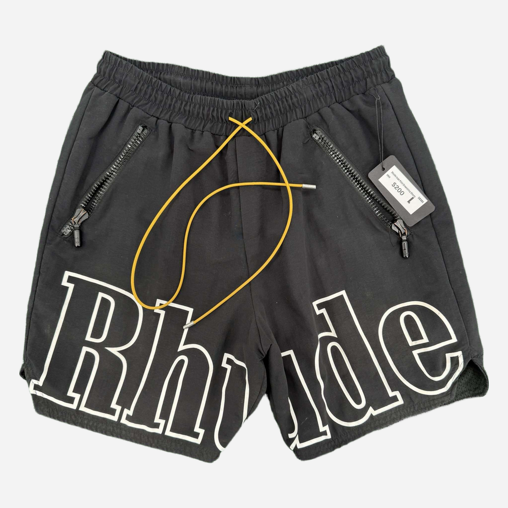Rhude Logo Print Drawstring Shorts L