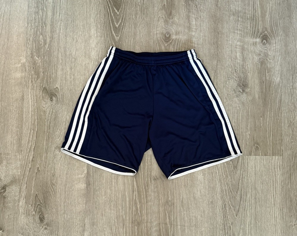 Adidas ClimaCool Athletic Shorts Navy Blue White Stripes Women's S Soccer Gym