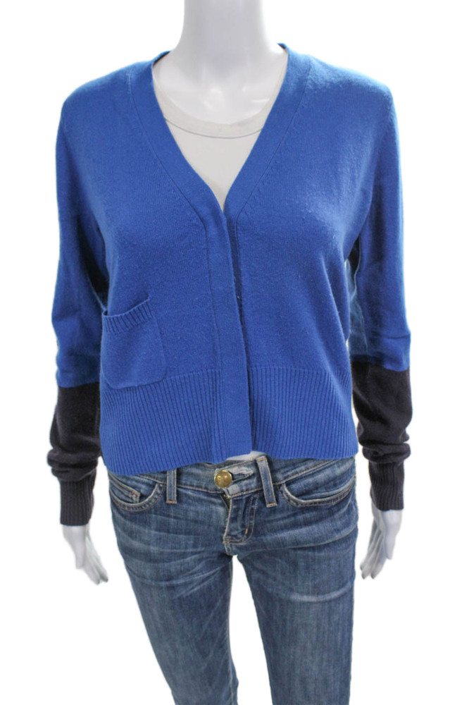 Diane Von Furstenberg Womens Wool V-Neck Cardigan Blue Long Sleeve Size SFree Shipping in US $100+ Orders | $6.95 Orders Below