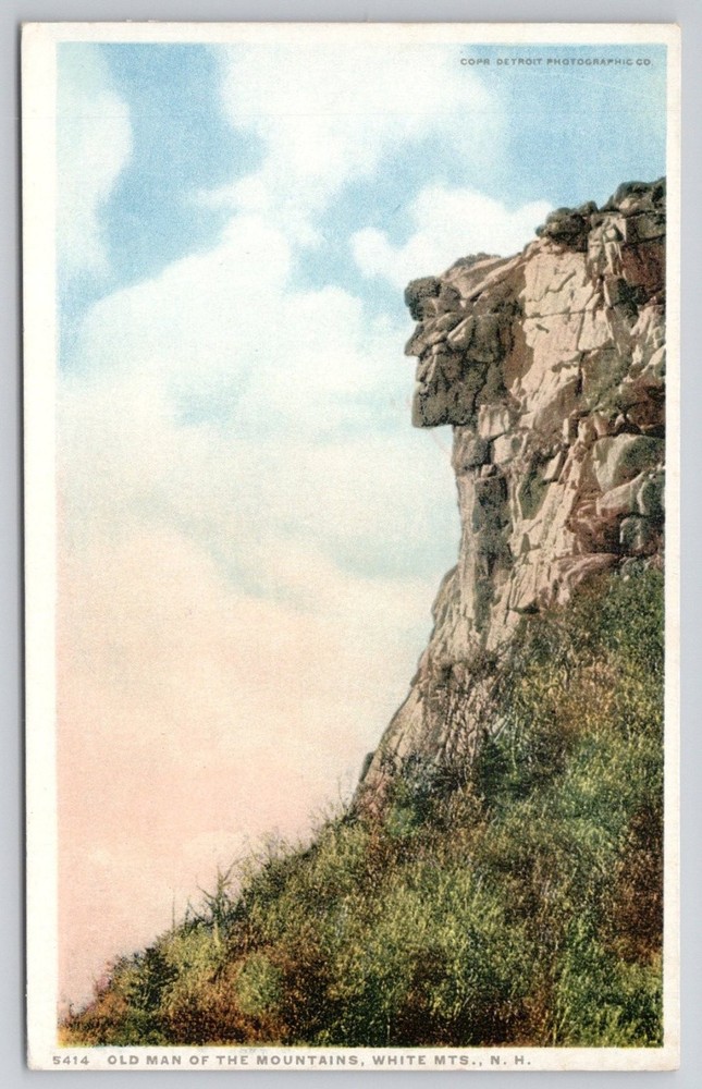 Old Man of the Mountains NH Phostint Postcard Detroit Publishing Co. White Mts.