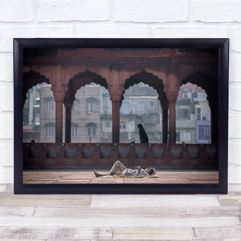 Street Arches People Lying Resting Urban City Houses Homes Wall Art Print