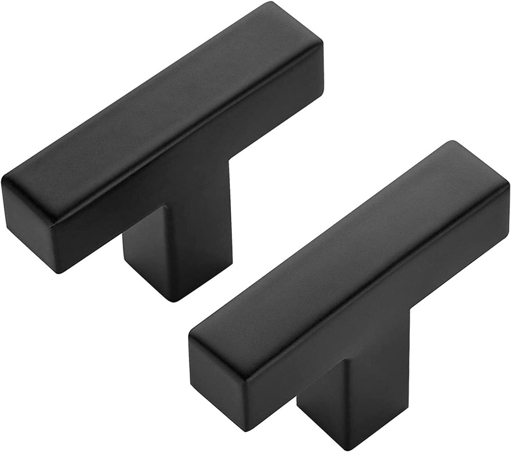10 Pack 2 Inch Matte Black Square Cabinet Knobs and Pulls