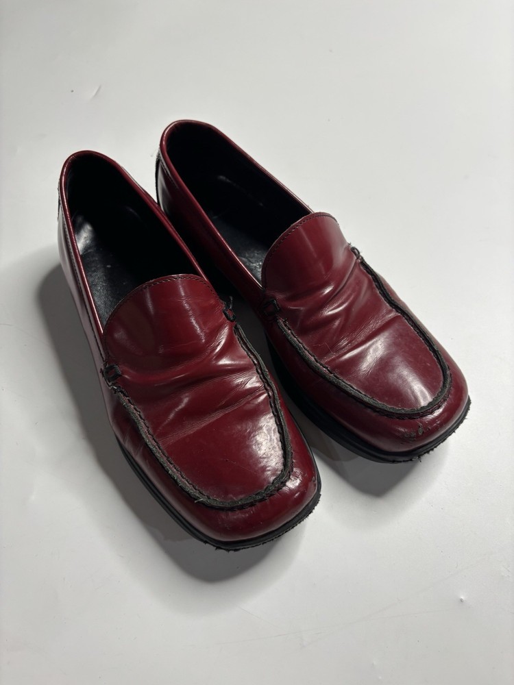 Coach Rita Red Patent Leather Loafer Shoe Women's 7.5 Flat Comfort Italy SEE