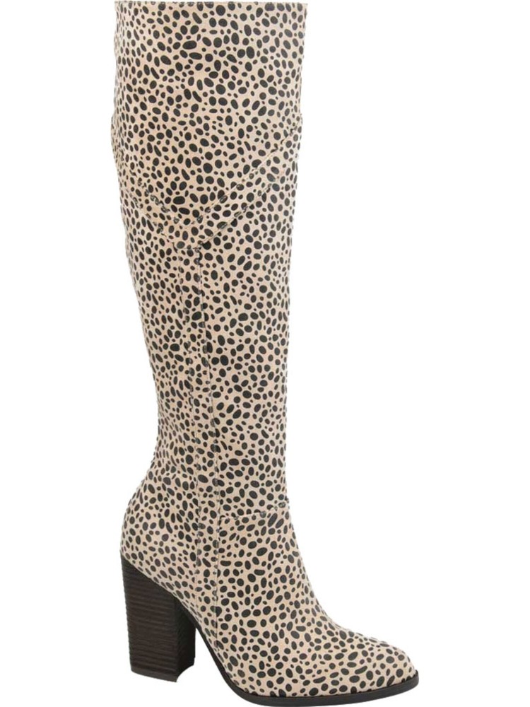 JOURNEE COLLECTION Womens Beige Kyllie Almond Toe Block Heel Riding Boot 9 M