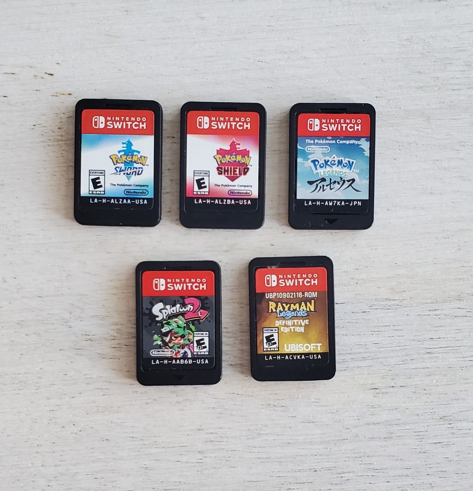 Nintendo switch games lot of 5 Pokemon Arseus. Sword, Shield, Splatoon & Rayman