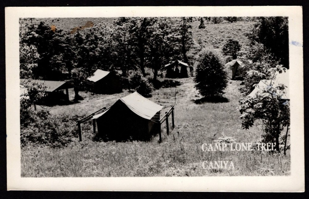 CAMP LONE TREE Girl Scouts THREE RIVERS MICHIGAN 1960 RPPC Real Photo Postcard