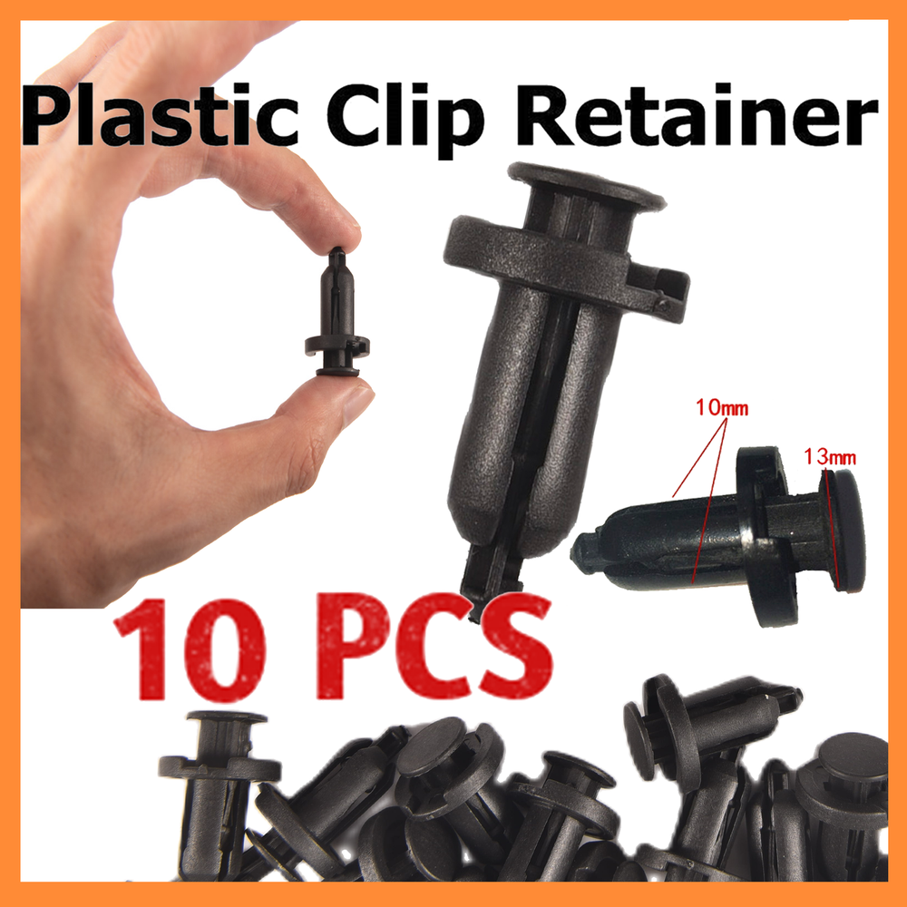 10-Piece 10MM Car Body Push Pin Rivet Trims & Moulding Clip Set