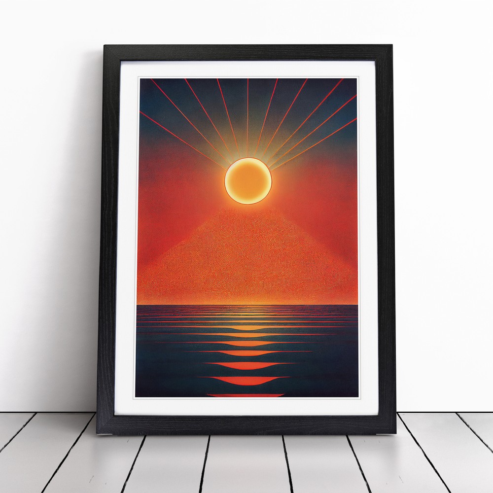 Unusual Abstract Ocean Sunset Wall Art Print Framed Canvas Picture Poster Decor