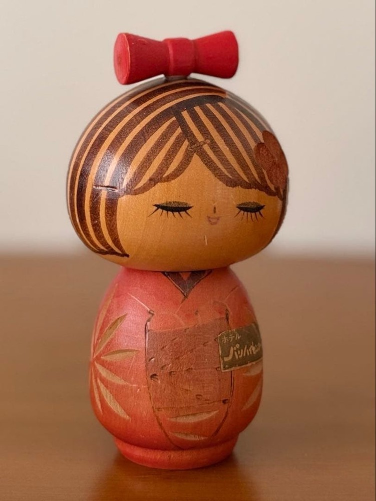Jiro Tsuda Handmade Kokeshi Doll Retro Cute 12cm Collectible Vintage