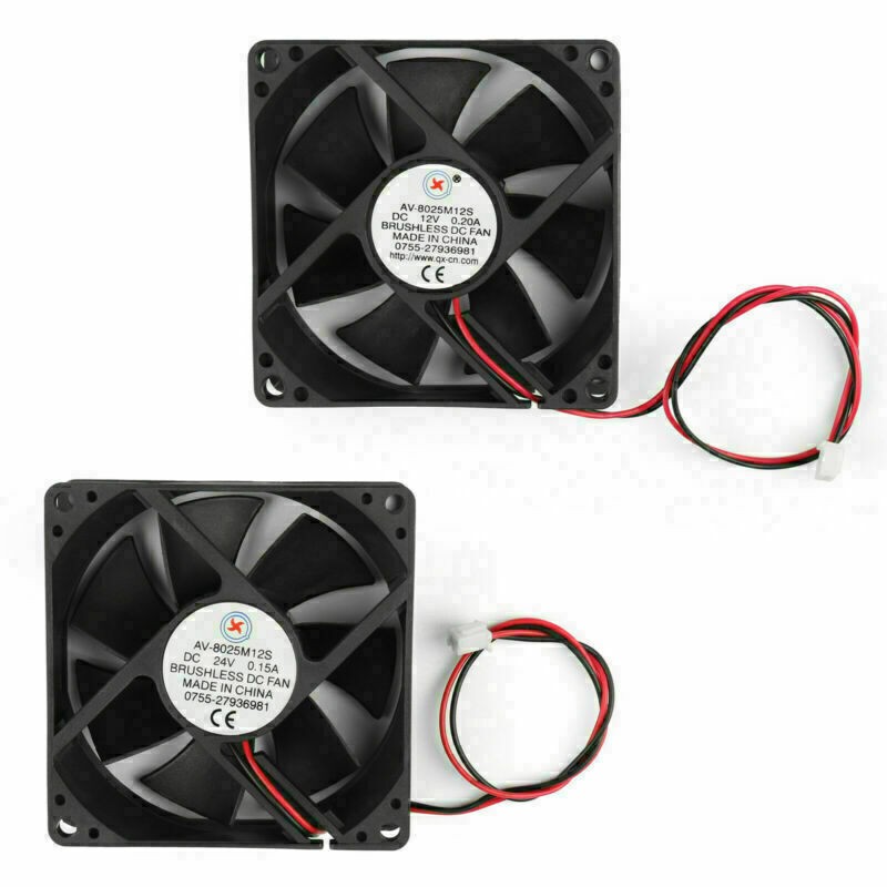 DC Brushless Cooling PC Computer Fan 12V 24V 8025s 80x80x25mm 0.15A 2 Pin