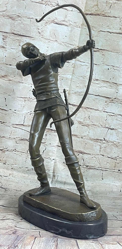 Large Archer By Pierre Tourgueneff Bronze Sculpture Decor Figurine Figure