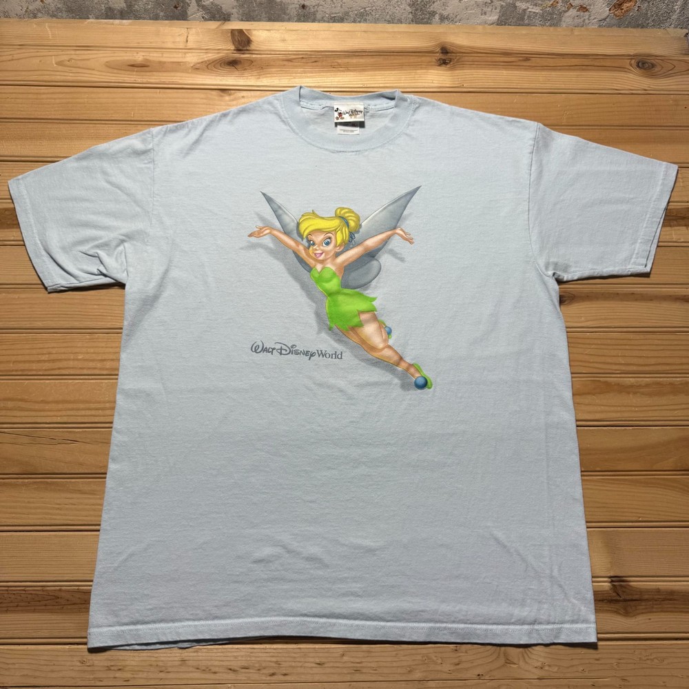 Vintage Y2K Walt Disney World Tinkerbell Fairy Graphic Souvenir T-Shirt Men's XL