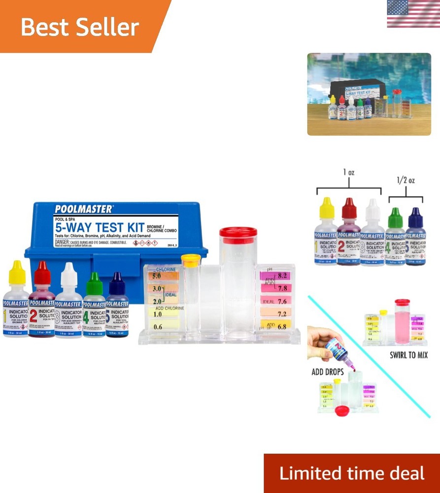 Accurate 5-Way Pool and Spa  Kit for pH, Chlorine & More - Compact Design-image