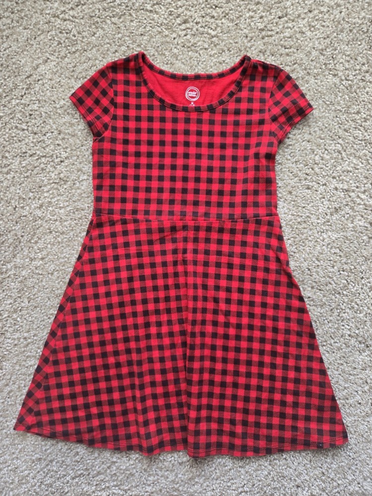 WONDER NATION Girls Holyday Short Sleeve Play Dress Size M (7-8)