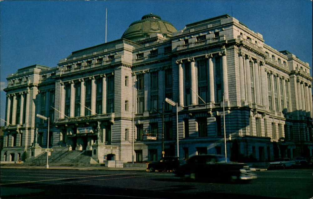 City Hall ~ Newark New Jersey NJ ~ 1950s cars ~ unused vintage postcard