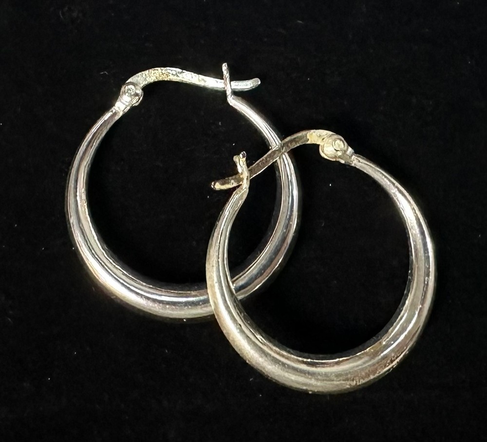 Vintage Hoop Earrings MARKED LA 925 Sterling Silver Jewelry Lot I