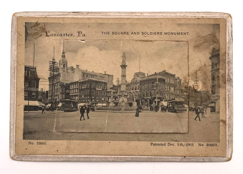 Lancaster PA Square Soldiers Monument Souvenir Mail Card Foldout 1907