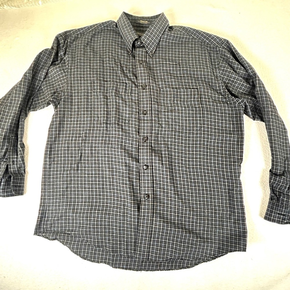 Van Heusen Mens Large Plaid Button Up Long Sleeve Wrinkle Free Shirt
