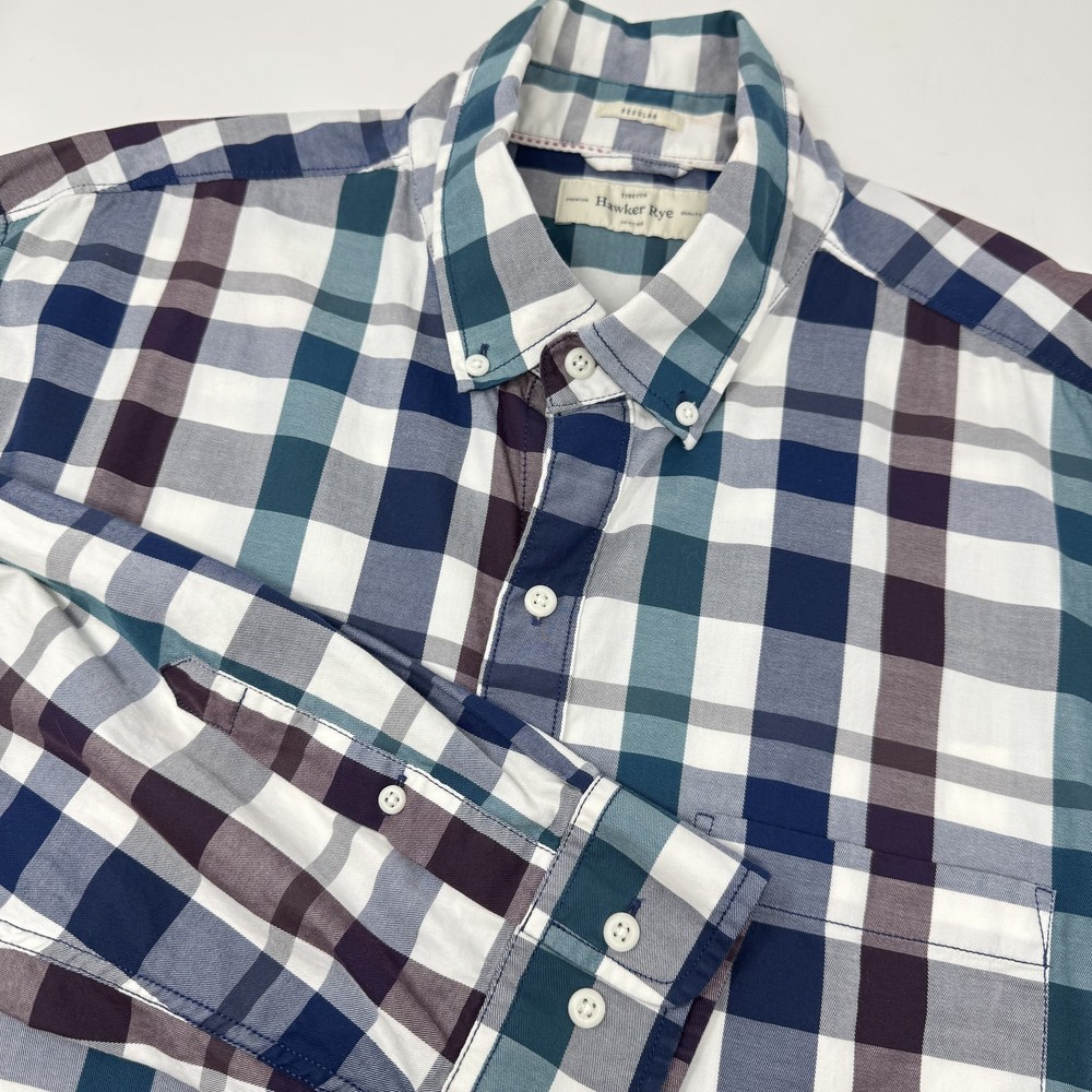 Hawker Rye Shirt Mens 2XL Multicolor Plaid Long Sleeve Stretch Button Down