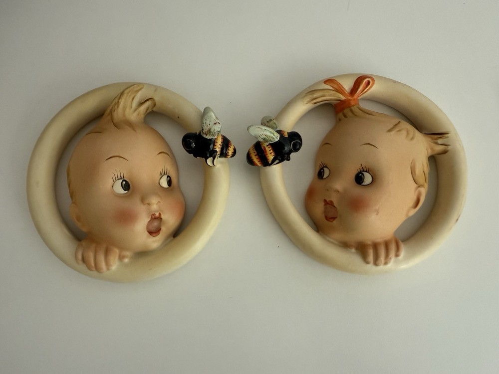 Vintage MI Hummel TMK-2 Ba-Bee Girl and Boy with bees - 30 OA & 30 OB Full Bee