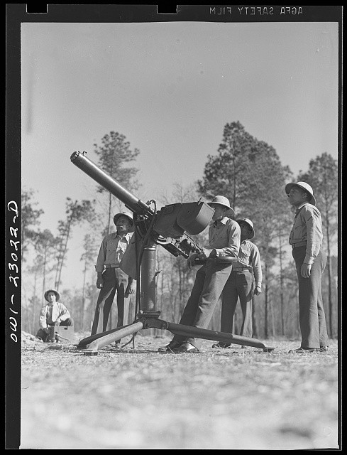Camp Lejeune New River North Carolina 1943 US Marine Corps Mortar Drill