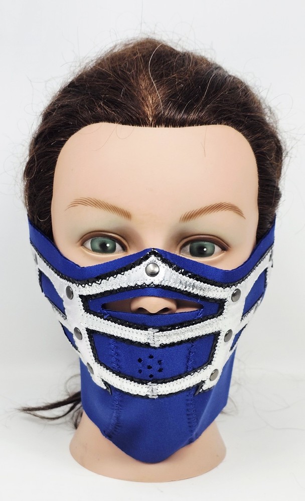 Sub-Zero Mortal Kombat Cosplay Mask Blue Silver Costume Prop Unbranded
