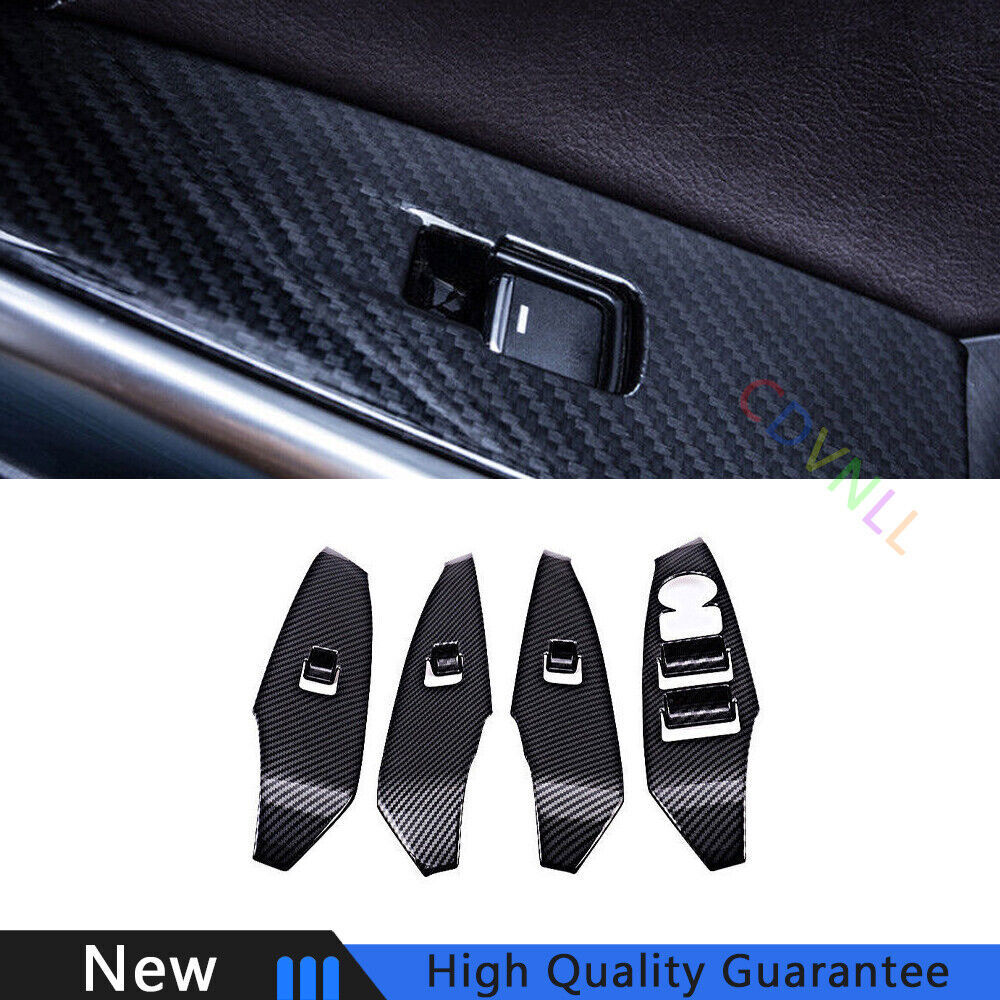 For Mazda 6 Atenza 2014-2016 Carbon Fiber Window Lock Lift Panel Frame Trim 4PCS