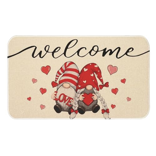 Valentines Door Mat Gnome Love Heart Welcome Doormat Valentines Decor Kitchen
