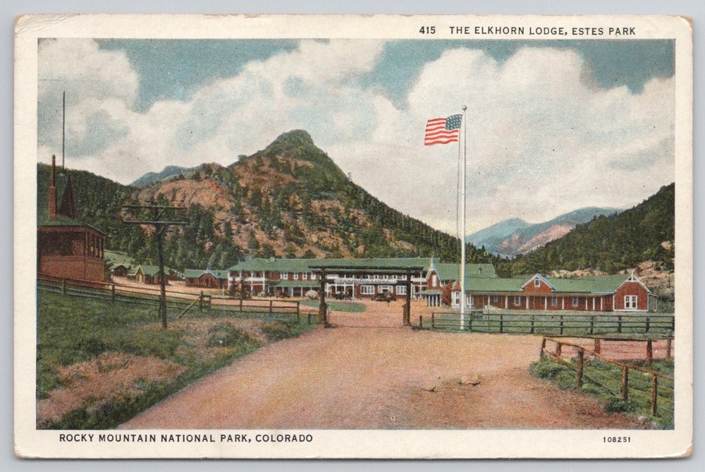 Elkhorn Lodge Estes Park CO Rocky Mountain National Park Postcard